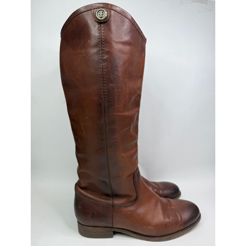 Frye Melissa Button Boots Womens 9 Mahogony Brown Leather Western Cowgirl Boho - Picture 4 of 10